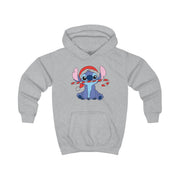 Cute Blue Alien Candycane Kids Hoodie 3