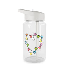 Cartoon Mouse Christmas Fairylights Heart Clear Water Bottle