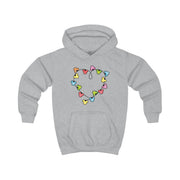 Cartoon Mouse Christmas Fairylights Heart Kids Hoodie 3