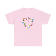 Cartoon Mouse Christmas Fairylights Heart T-Shirt 7
