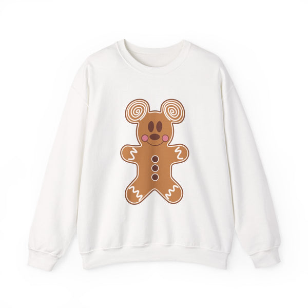 Cartoon Mouse Gingerbread Sweatshirt White Front