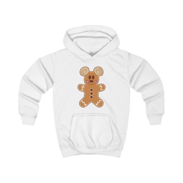 Cartoon Mouse Gingerbread Kids Hoodie White Front