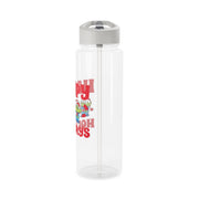 Happy Holidays Cute Green Aliens Clear Water Bottle 9