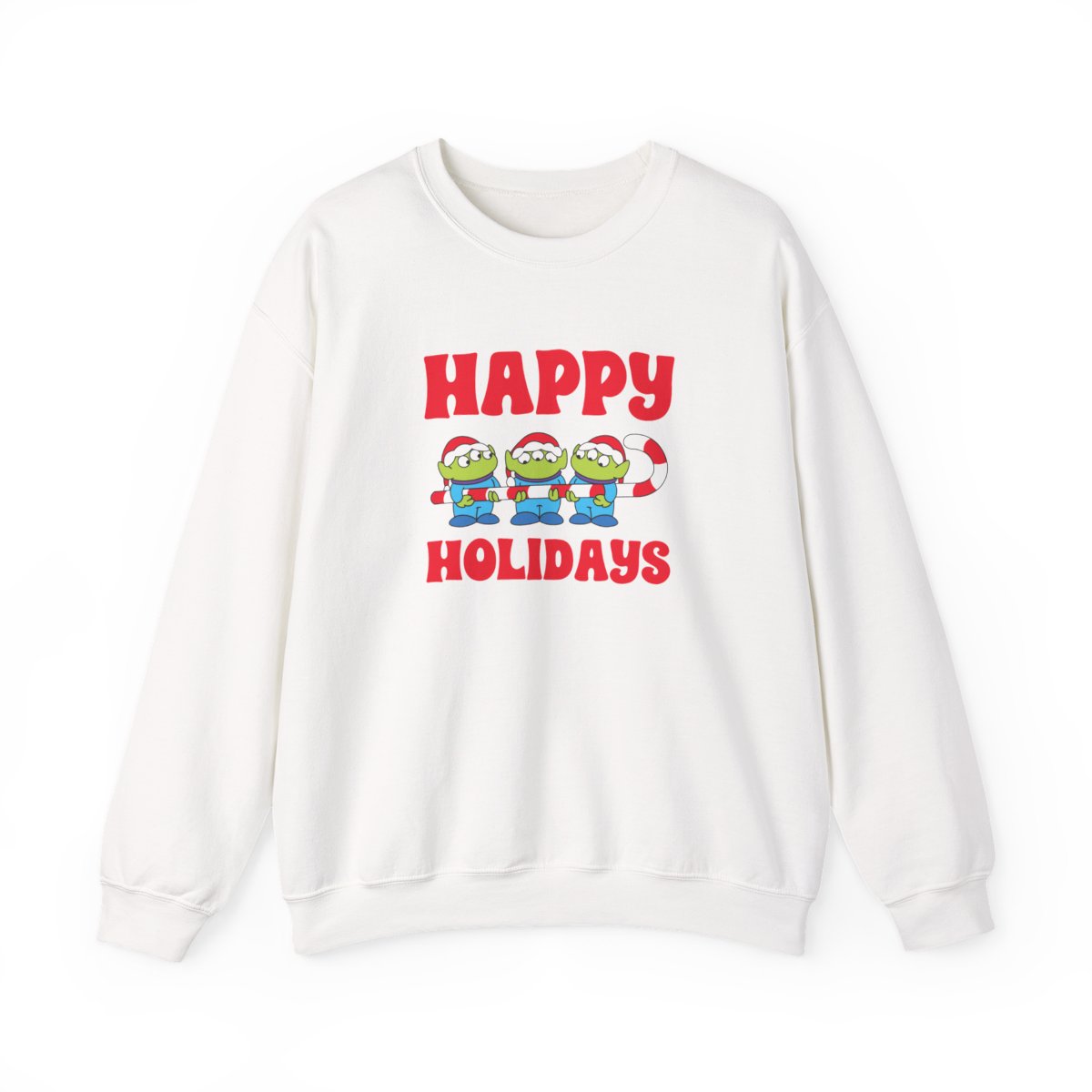 Happy Holidays Cute Green Aliens Sweatshirt
