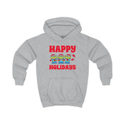 Happy Holidays Cute Green Aliens Kids Hoodie 3