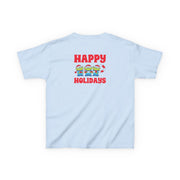 Happy Holidays Cute Green Aliens Kids T-Shirt 6
