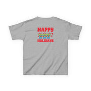 Happy Holidays Cute Green Aliens Kids T-Shirt 4