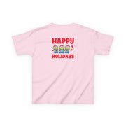 Happy Holidays Cute Green Aliens Kids T-Shirt 8