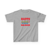 Happy Holidays Cute Green Aliens Kids T-Shirt 3