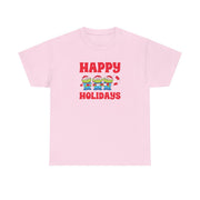 Happy Holidays Cute Green Aliens T-Shirt 7