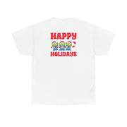 Happy Holidays Cute Green Aliens T-Shirt 2