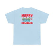 Happy Holidays Cute Green Aliens T-Shirt 10