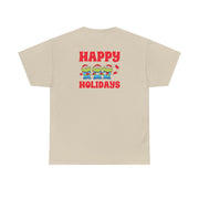Happy Holidays Cute Green Aliens T-Shirt 6