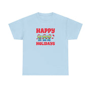 Happy Holidays Cute Green Aliens T-Shirt 9