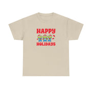 Happy Holidays Cute Green Aliens T-Shirt 5