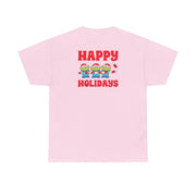 Happy Holidays Cute Green Aliens T-Shirt 8