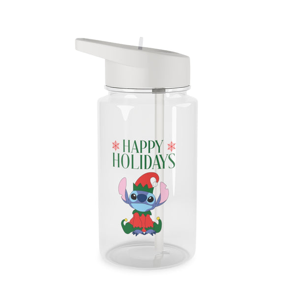 Cute Blue Alien Elf Clear Water Bottle