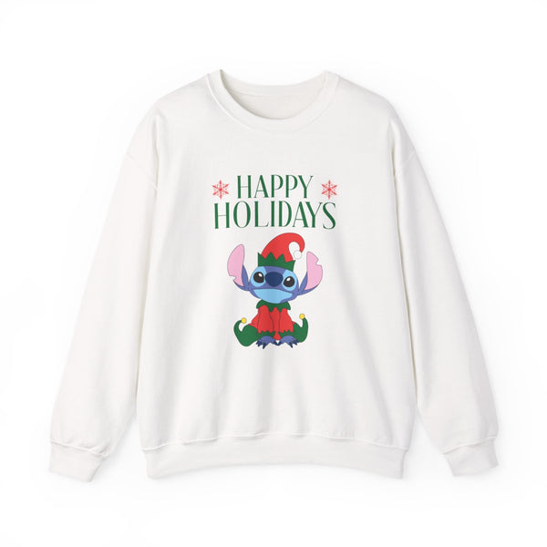 Cute Blue Alien Elf Sweatshirt White Front