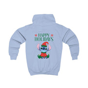 Cute Blue Alien Elf Kids Hoodie 8