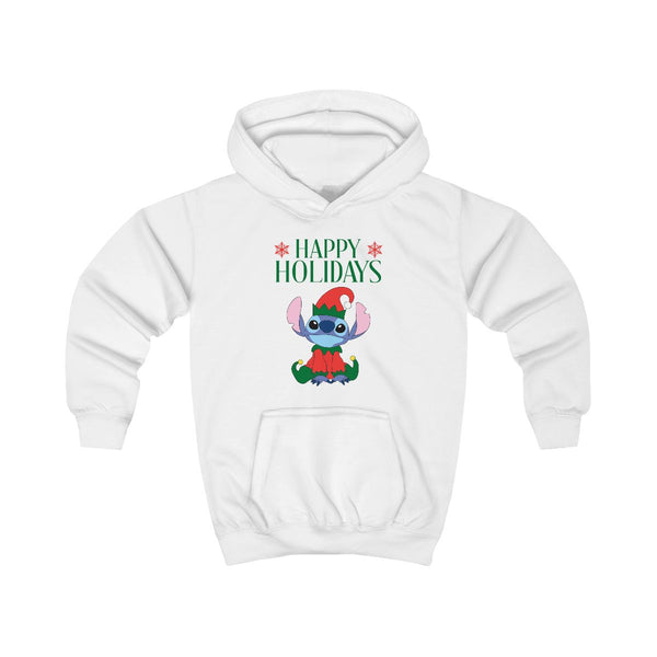Cute Blue Alien Elf Kids Hoodie White Front