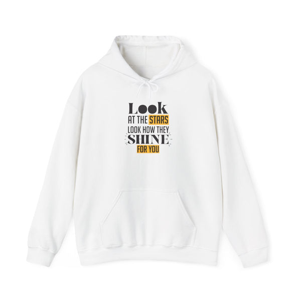 Look At The Stars Hoodie White Front