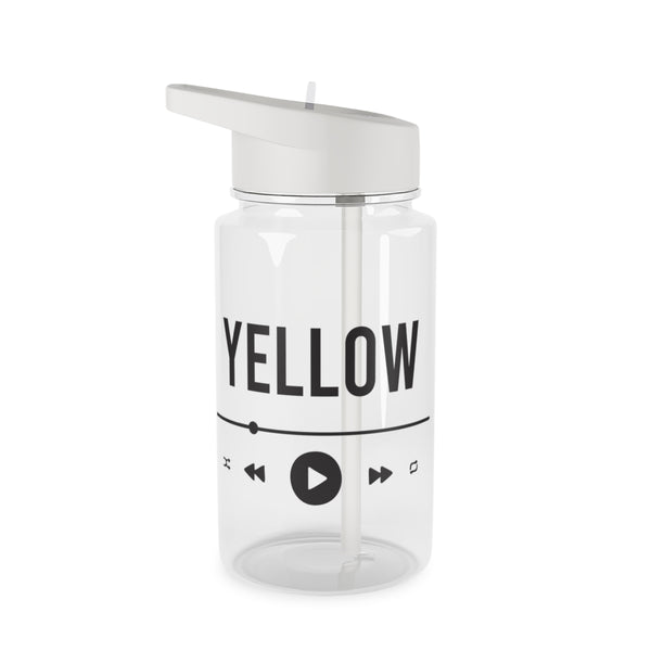 Yellow Music Player Clear Water Bottle