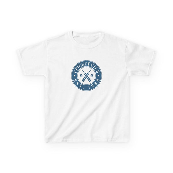 Cricket Badge Kids T-Shirt White Front