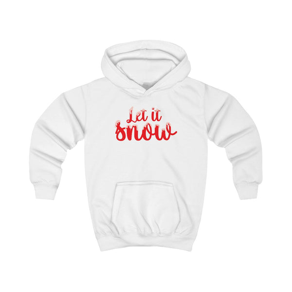 Let It Snow Snowflakes Kids Hoodie White Front