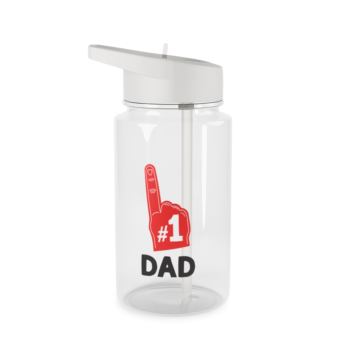 #1 Dad Foam Finger Clear Water Bottle