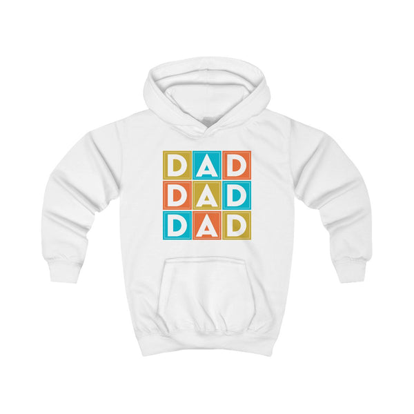 Dad Cubes Kids Hoodie White Front