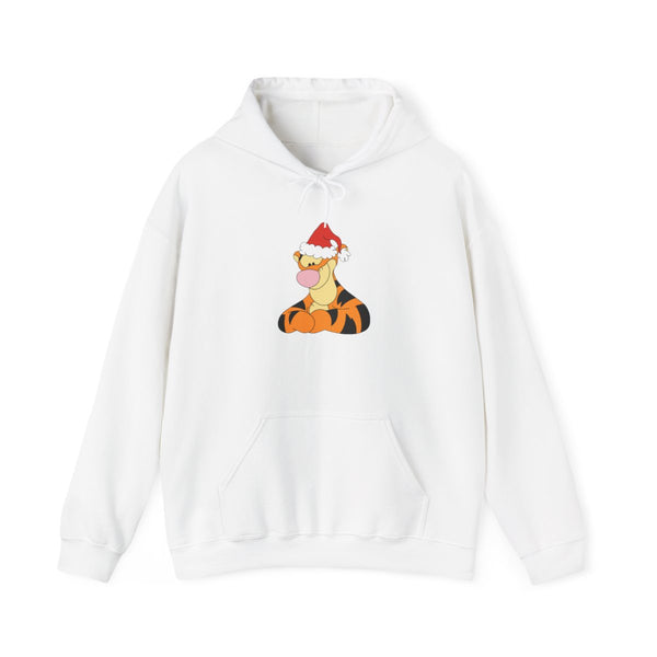 Tiger Pattern Christmas Hoodie White Front