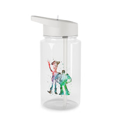 Watercolour Woody & Buzz A Story of Toys Fairytale Clear Water Bottle
