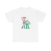 Watercolour Woody & Buzz A Story of Toys Fairytale T-Shirt 3