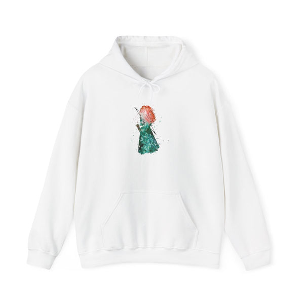 Watercolour Princess Merida Brave Fairytale Hoodie White Front