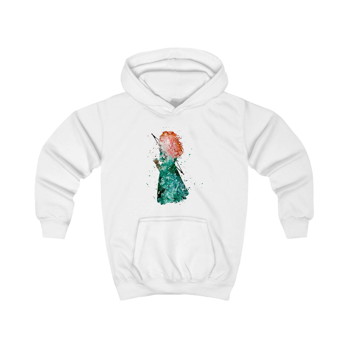 Watercolour Princess Merida Brave Fairytale Kids Hoodie