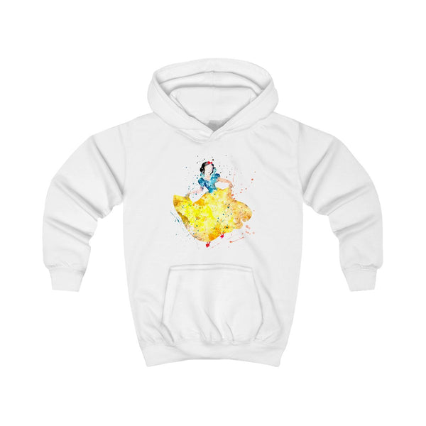 Watercolour Snow White Fairytale Kids Hoodie White Front