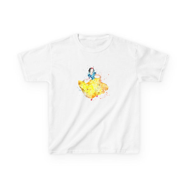 Watercolour Snow White Fairytale Kids T-Shirt White Front