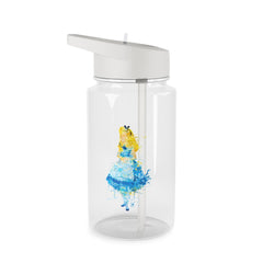 Watercolour Alice in Wonderland Fairytale Clear Water Bottle