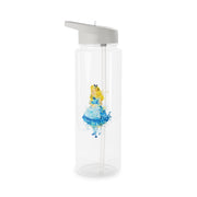 Watercolour Alice in Wonderland Fairytale Clear Water Bottle 6