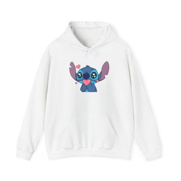 Cute Alien Blue Hoodie White Front