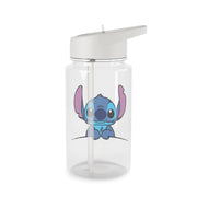 Alien Blue Leaning Clear Water Bottle 2