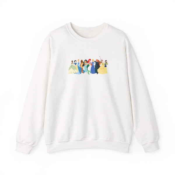 Fairytale Princesses Cast Sweatshirt White Front