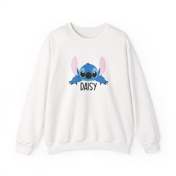 Blue Alien - Personalised Disney Sweatshirt White Front