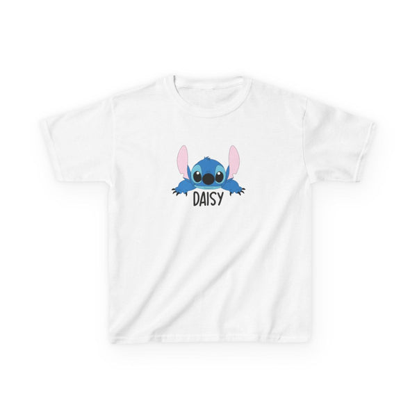 Blue Alien - Personalised Disney Kids T-Shirt White Front