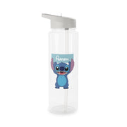 Standing Blue Alien - Personalised Disney Clear Water Bottle 6