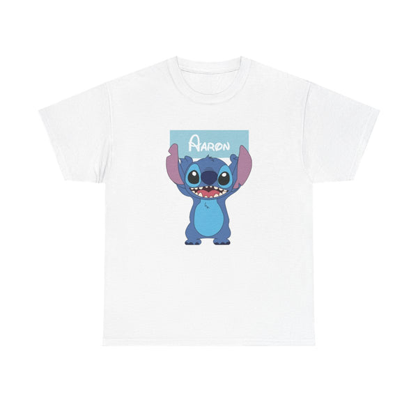Standing Blue Alien - Personalised Disney T-Shirt White Front