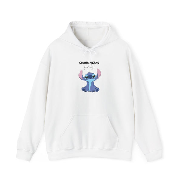 Ohana Means Family Pink Hoodie White Front