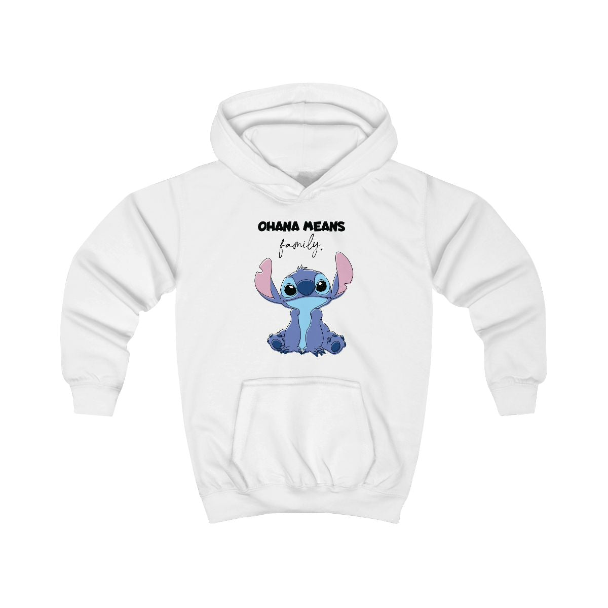 Ohana Means Family Pink Kids Hoodie