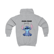 Ohana Means Family Pink Kids Hoodie 4