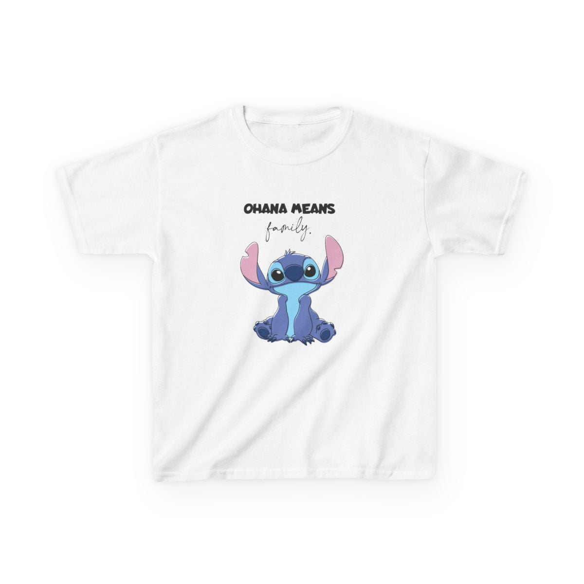 Ohana Means Family Pink Kids T-Shirt